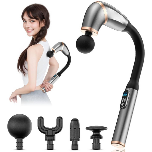 Massage Gun with Upgraded Extended Handle with 4 Massage Head